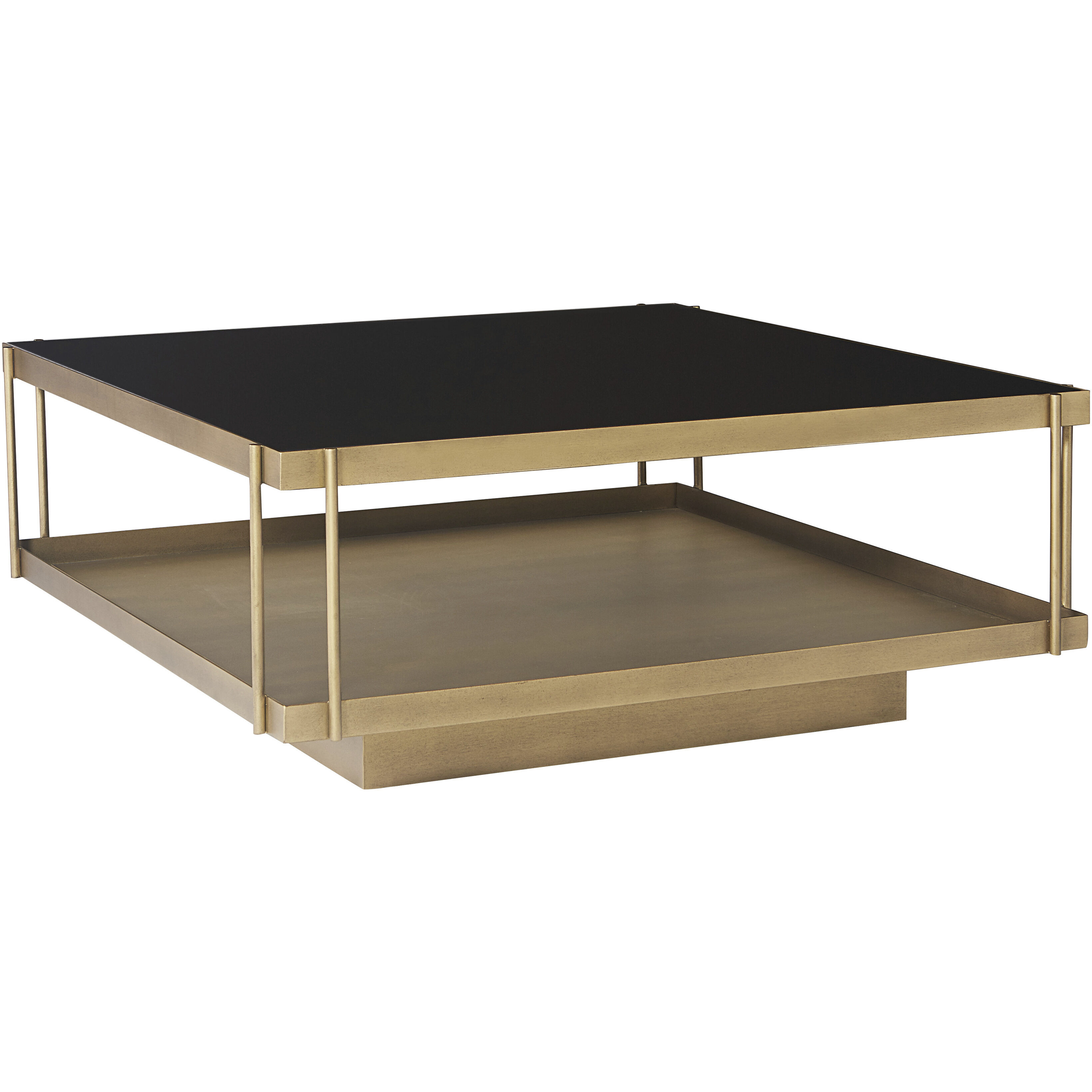Finch 40 X 40 inch Black / Antique Brass Coffee Table